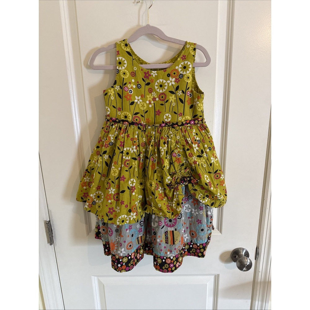 Jelly The Pug Girls' Bees Tenley Multicolor Fit & Flare Sleeveless Dress Size 6